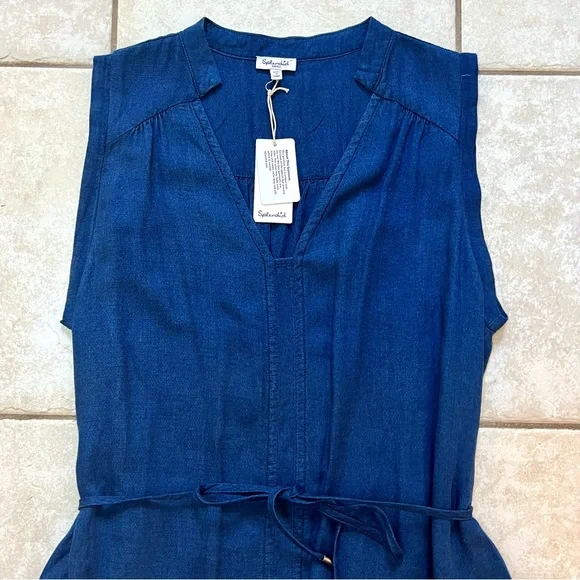 NWT Splendid Willow Tie-Waist Dark Wash Dress - Picture 5 of 13